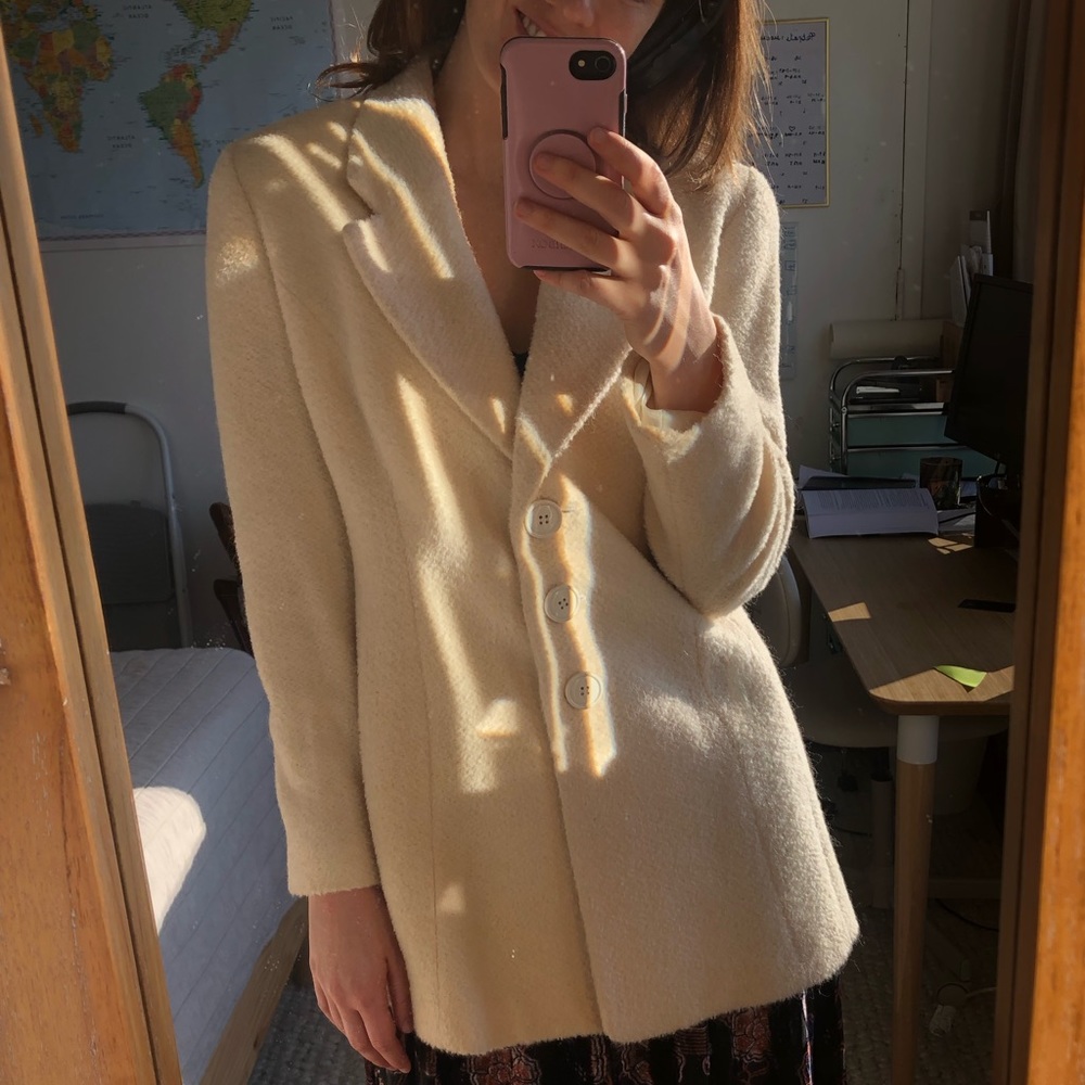 Vintage Gianfranco Ferre alpaca overcoat ivory 6